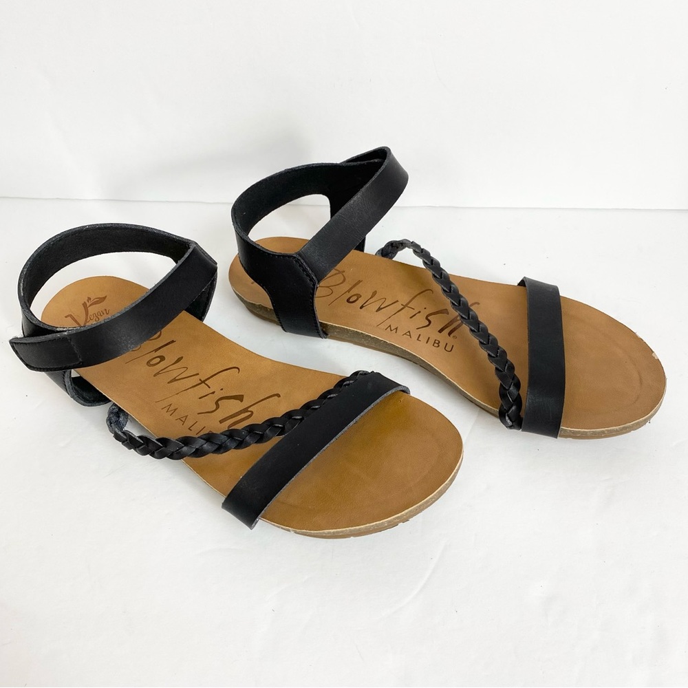 Blowfish Malibu Women's Goya Strappy Sandals Vegan Black Size 7